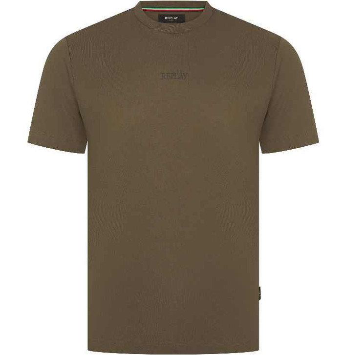 Replay Mens T-Shirt Printed Logo Tee in Green