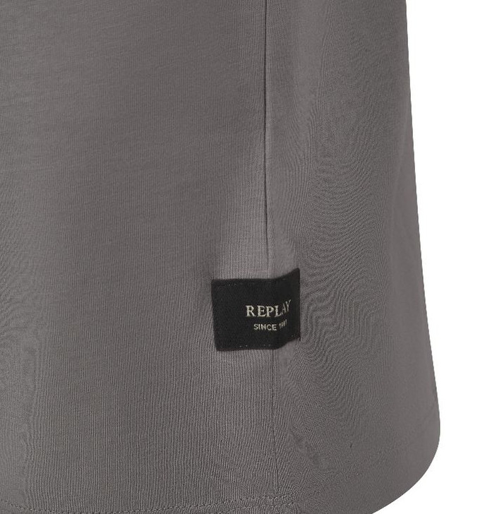 Replay Mens T-Shirt Printed Logo Tee in Grey