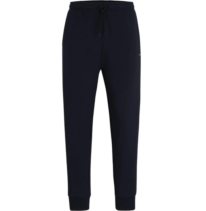 BOSS Mens Joggers Hugo Boss Hadiko Stretch Cotton Tracksuit Bottoms in Dark Blue