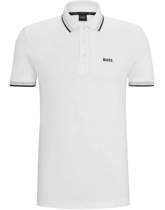 BOSS Mens Polo Shirt Hugo Boss Paddy Pique in White