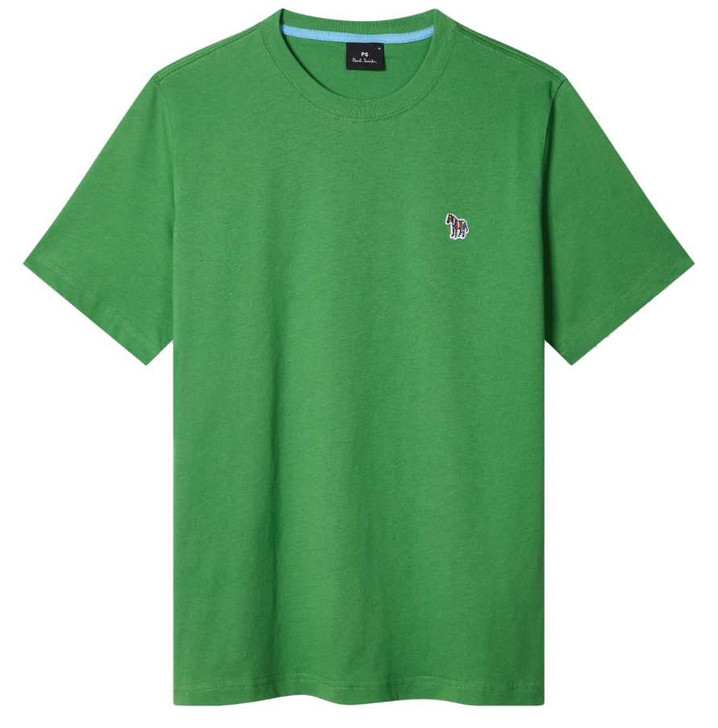 Paul Smith Mens T-Shirt Organic Zebra Tee in Mid Green
