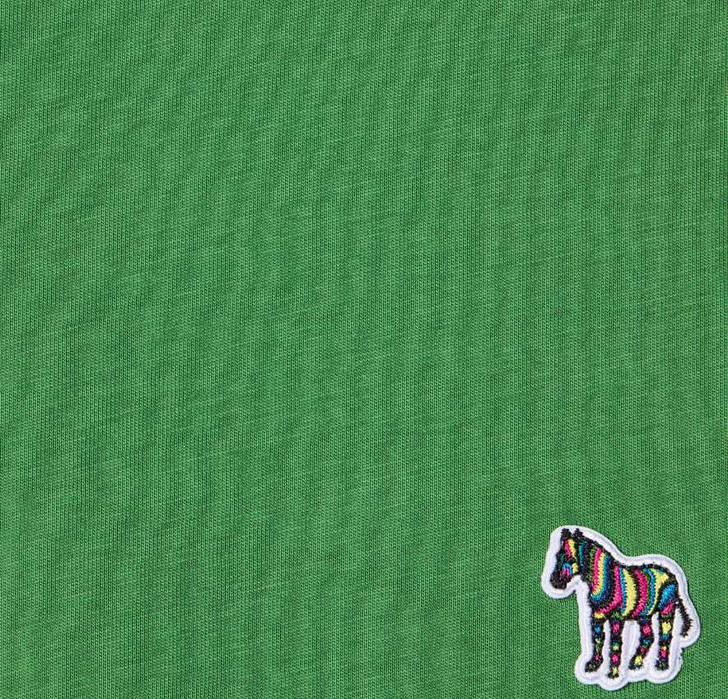 Paul Smith Mens T-Shirt Organic Zebra Tee in Mid Green