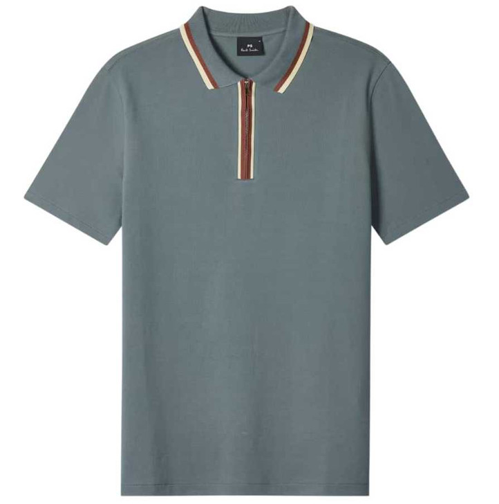 Paul Smith Mens Polo Shirt Contrast Tipping Polo in Blue