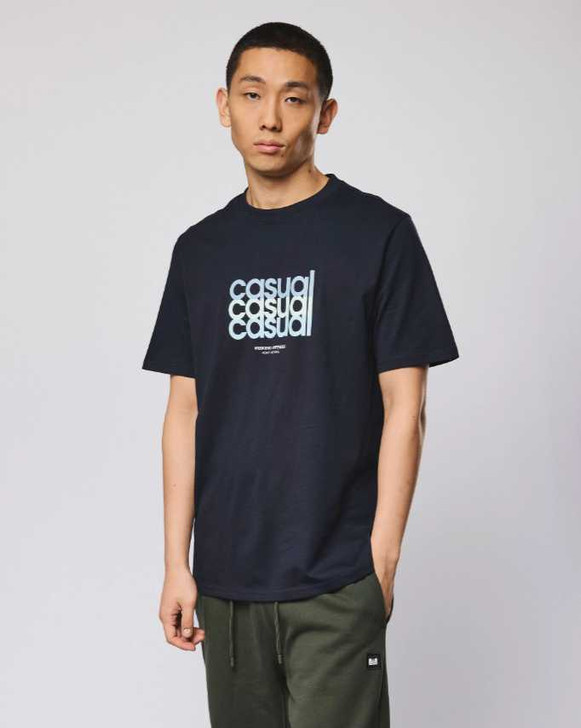 Weekend Offender Mens T-Shirt Casual Logo Tee in Navy Blue