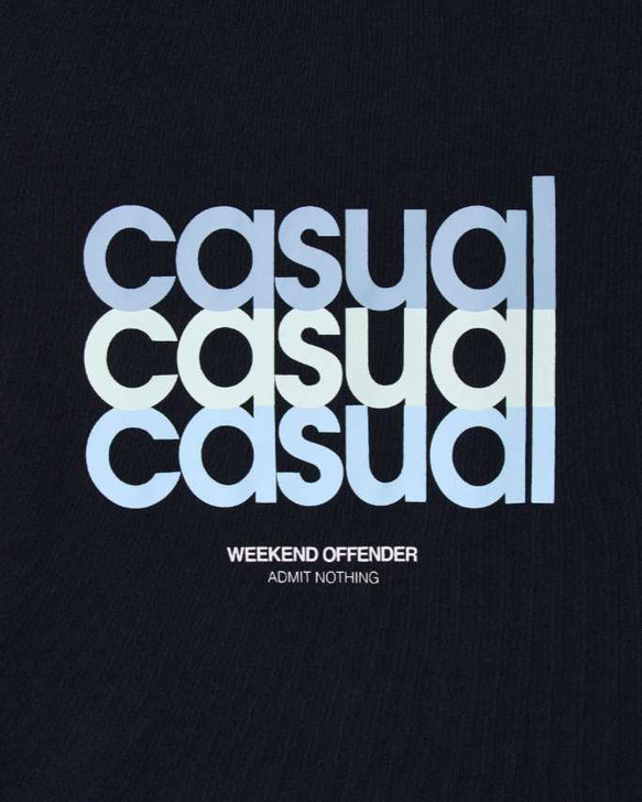 Weekend Offender Mens T-Shirt Casual Logo Tee in Navy Blue