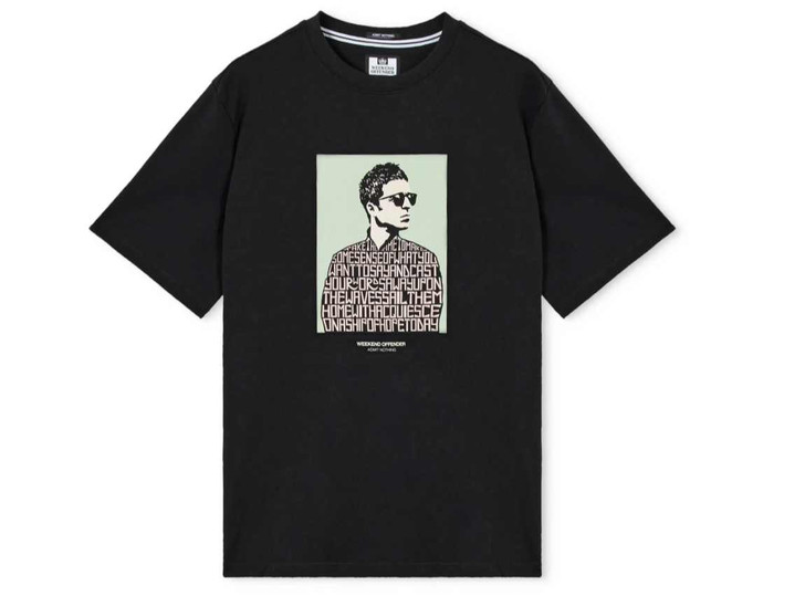 Weekend Offender Mens T-Shirt Gallagher Logo Camden Tee in Black
