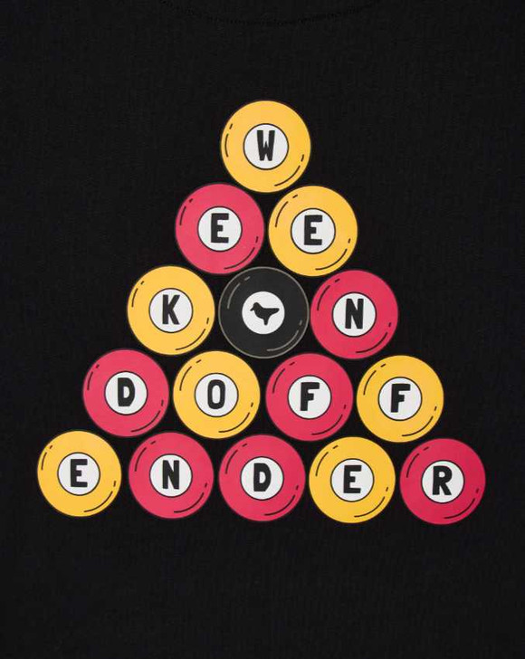 Weekend Offender Mens T-Shirt 8 Ball Logo Tee in Black