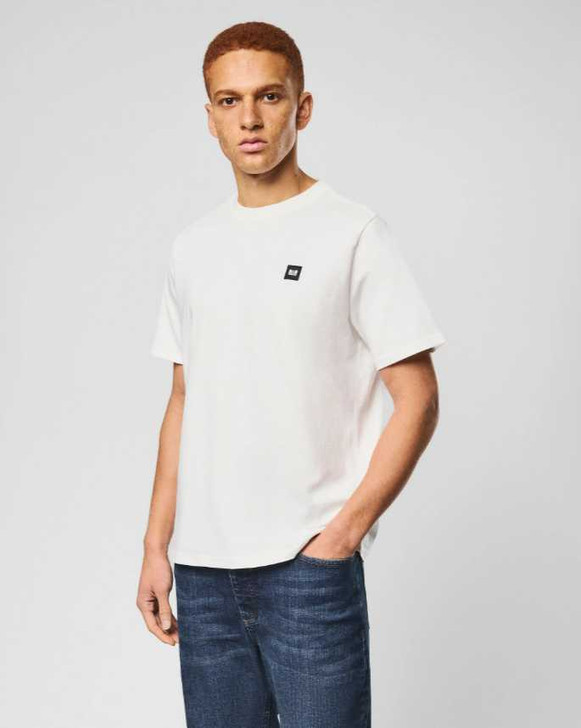 Weekend Offender Mens T-Shirt Brooklands Chest Logo Tee in Ghost White