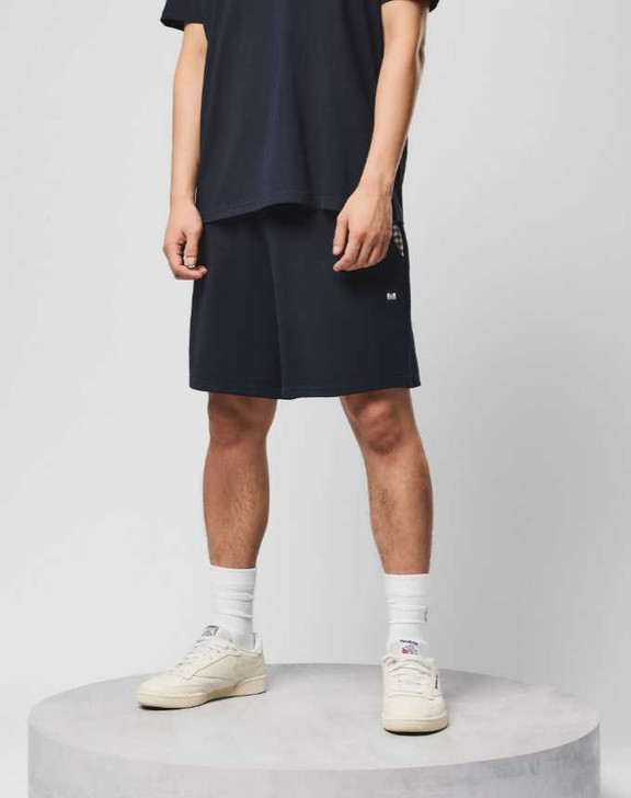 Weekend Offender Mens Shorts Missour Check Trim Short in Navy Blue