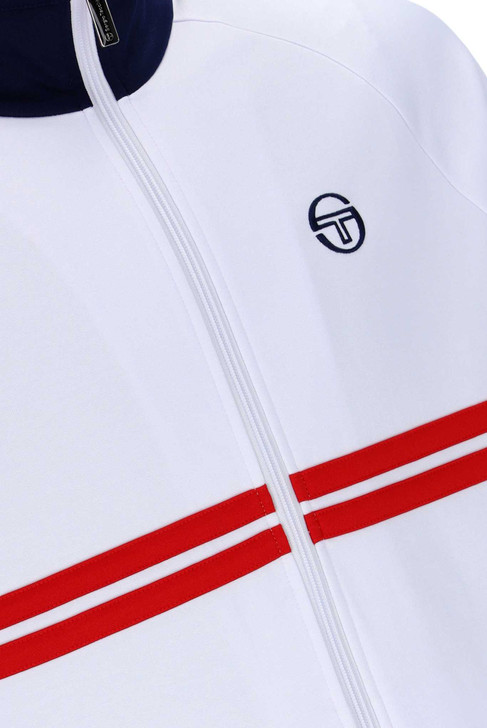 Sergio Tacchini Mens Tracksuit Dallas Track Top and Bottoms in White / Maritime Blue