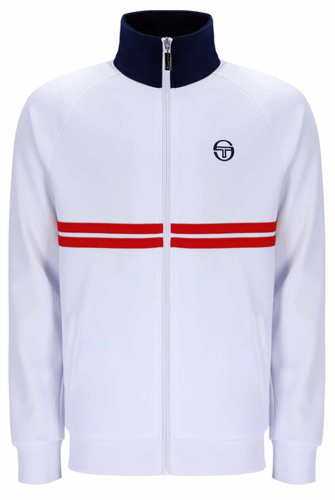 Sergio Tacchini Mens Tracksuit Dallas Track Top and Bottoms in White / Maritime Blue