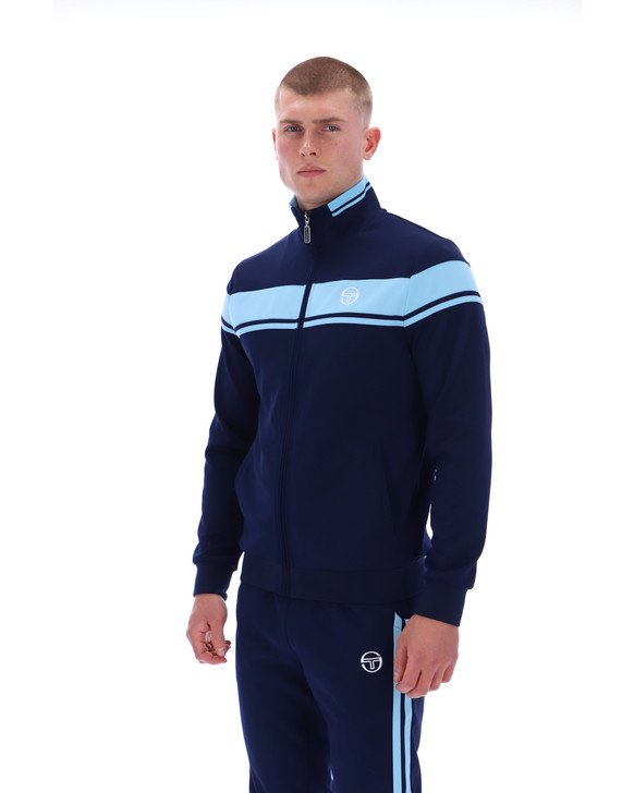 Sergio Tacchini Mens Tracksuit Damarindo Track Top and Bottoms in Maritime Blue / Baltic Sea
