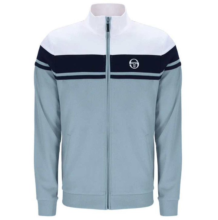 Sergio Tacchini Mens Tracksuit Damarindo Track Top and Bottoms in White / Maritime Blue / Lead