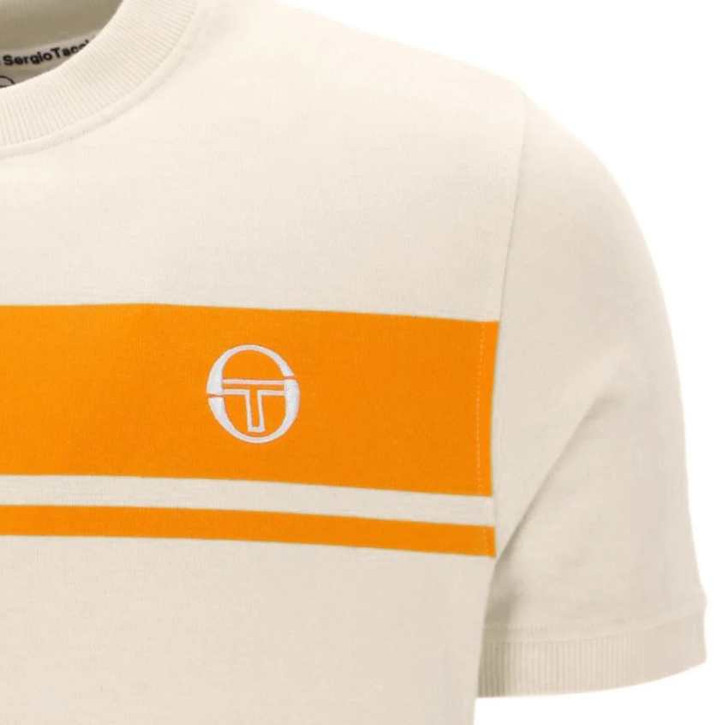 Sergio Tacchini Mens T-Shirt Master Crew Neck Tee in Sandshell / Orange