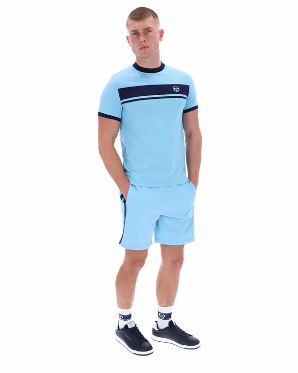 Sergio Tacchini Mens T-Shirt Master Crew Neck Tee in Baltic / Maritime Blue
