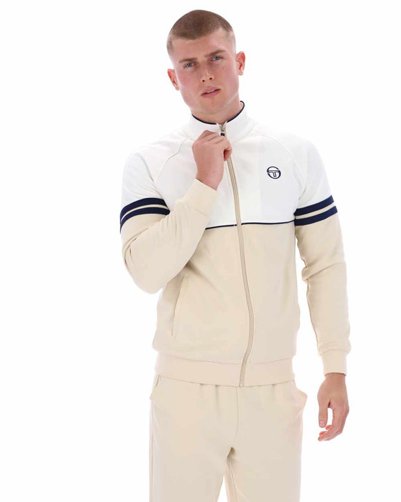Sergio Tacchini Mens Orion Track Jacket in Gardena / Sandshell / Maritime Blue