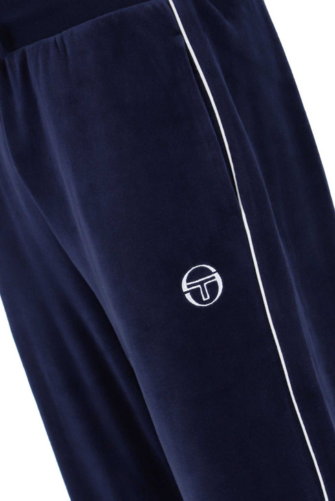 Sergio Tacchini Mens Tracksuit Tasso Velour Track Top and Bottoms in Maritime Blue