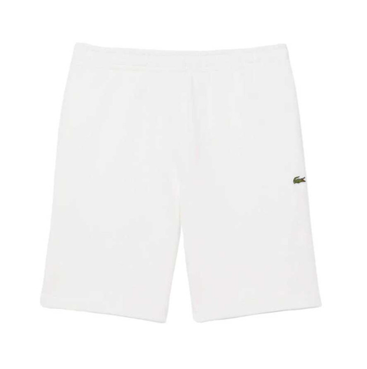 Lacoste Mens Shorts Stripe Logo Fleece Short in White