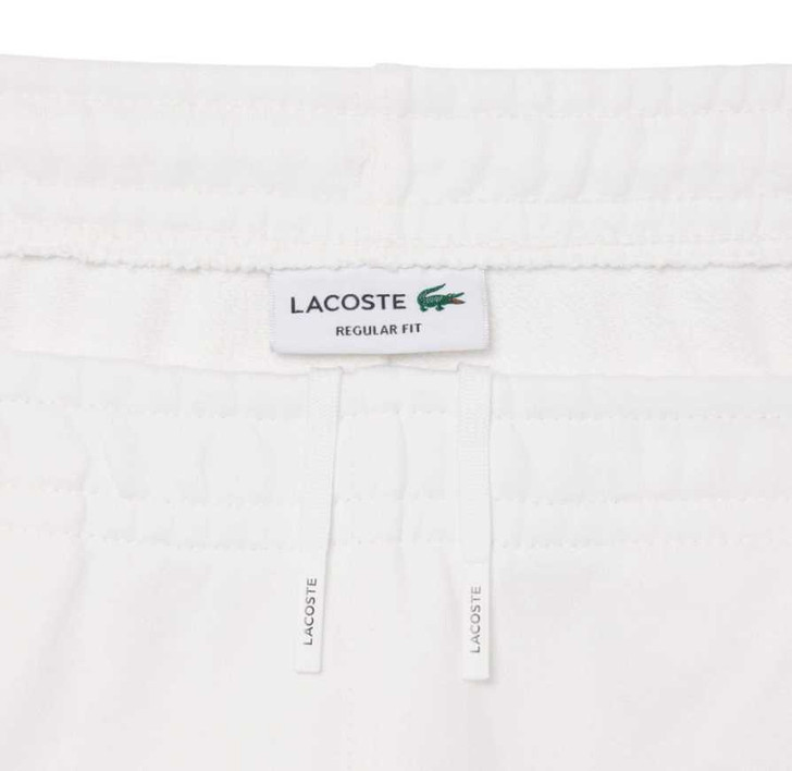 Lacoste Mens Shorts Stripe Logo Fleece Short in White