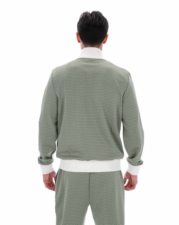 FILA Mens Track Top Mathers Herringbone Track Jacket in Sea Foam / Coconut Milk