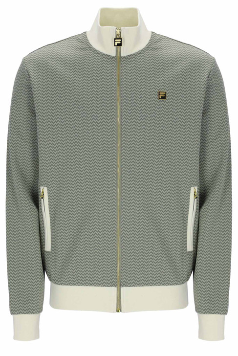 FILA Mens Track Top Mathers Herringbone Track Jacket in Sea Foam / Coconut Milk