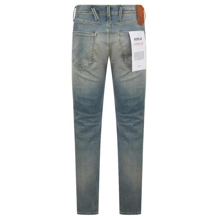Replay Mens Jeans Hyperflex Anbass Dust Slim Fitted Jean in Medium Blue
