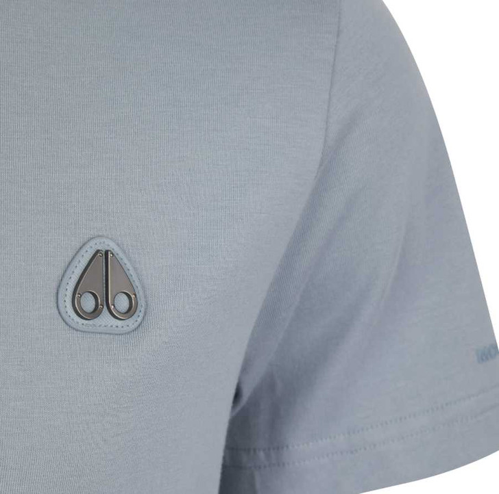 Moose Knuckles Mens T-Shirt Crescent Tee in Jet Stream Blue