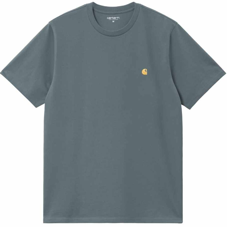 Carhartt Wip Mens T-Shirt Chase Tee in Cozy Blue