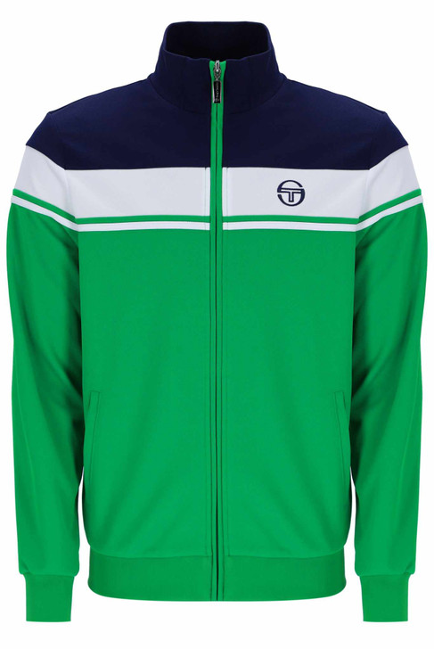 Sergio Tacchini Mens Track Jacket Damarindo in Maritime Blue / White / Fern Green