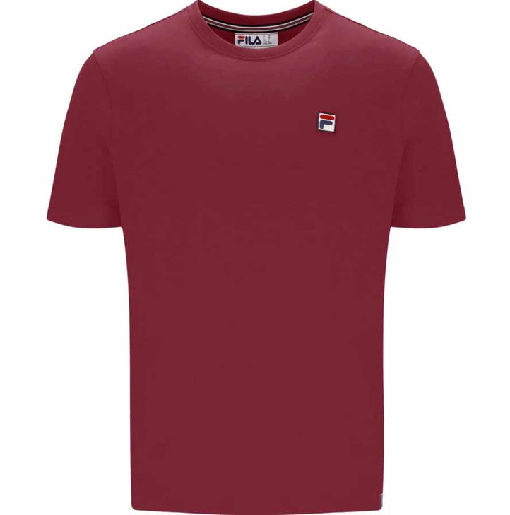 FILA Mens T-Shirt Sunny Cotton Tee in Garnet Red