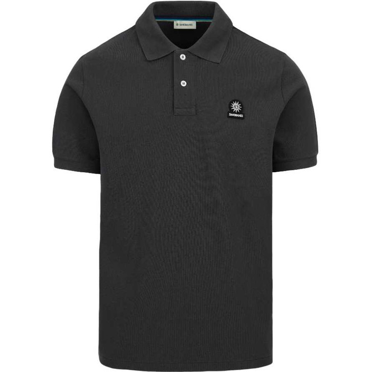 Sandbanks Mens Polo Shirt Badge Logo in Black