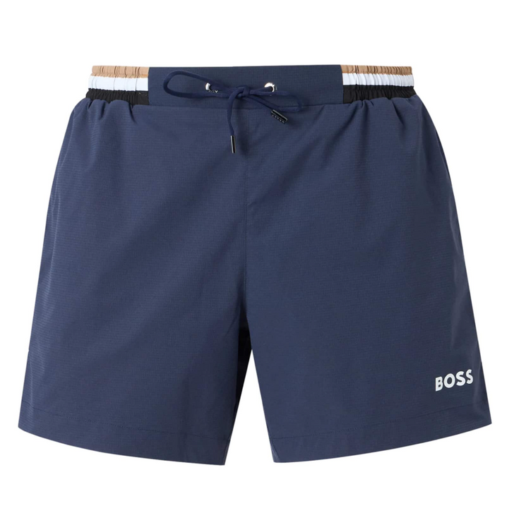 Hugo Boss Mens Swim Shorts BOSS Ripstop Isle Short in Dark Blue