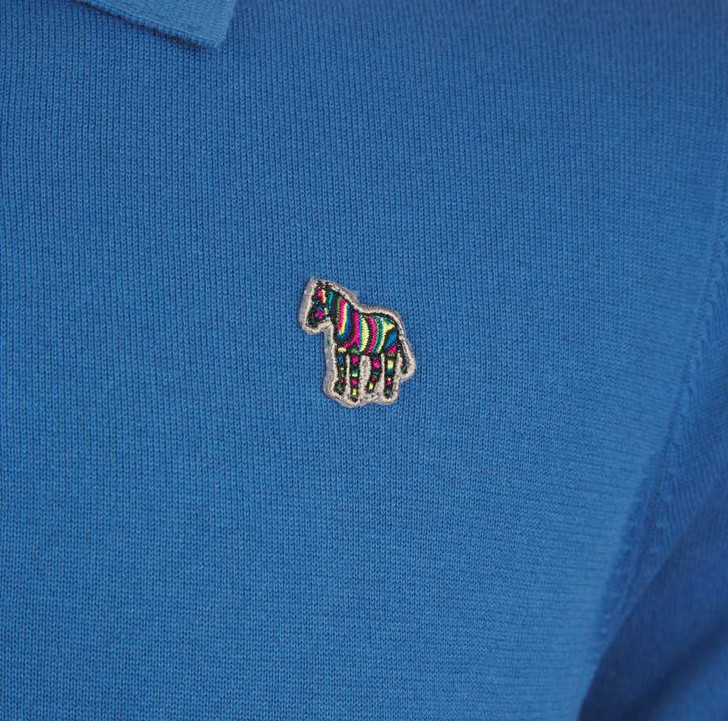 Paul Smith Mens Polo Shirt Knit Short Sleeved Polo in Blue