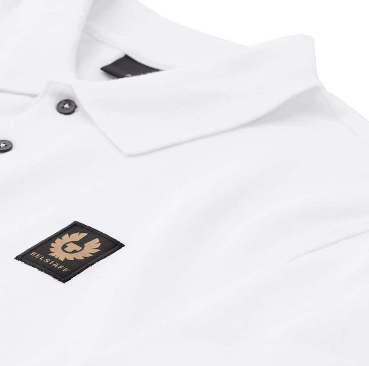 Belstaff Mens Polo Shirt Cotton Pique in White