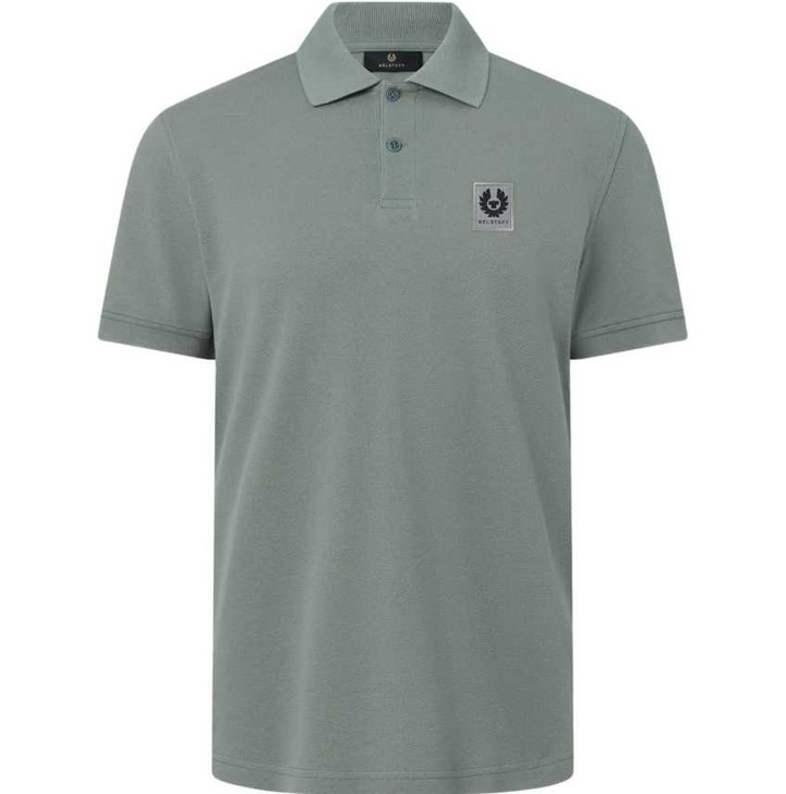 Belstaff Mens Polo Shirt Cotton Pique in Atlantic Grey