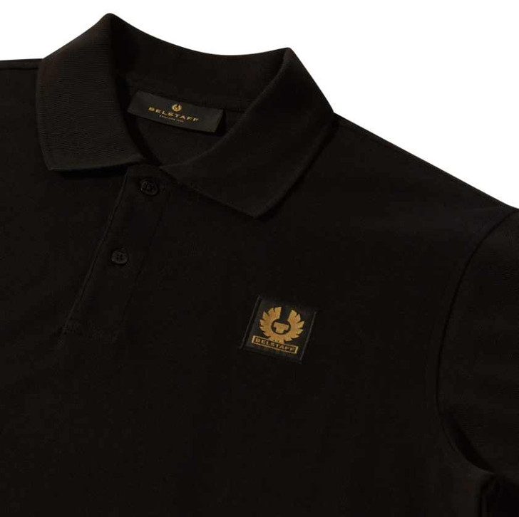 Belstaff Mens Polo Shirt Cotton Pique in Black