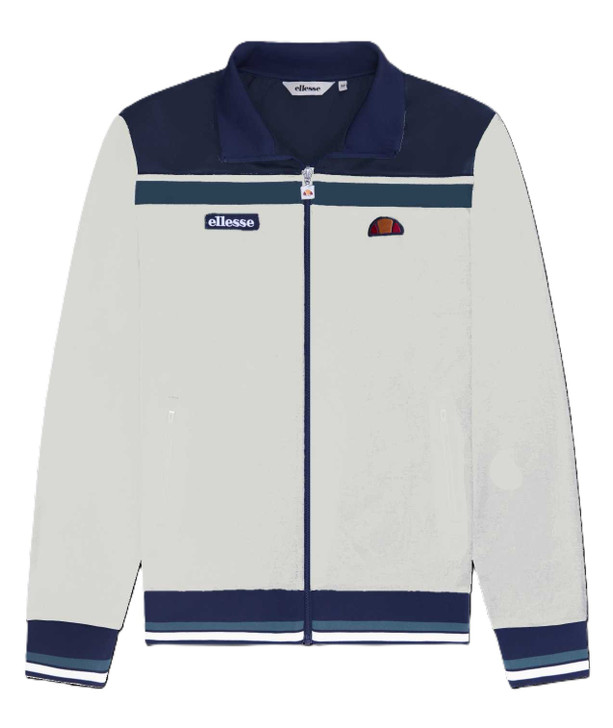 Ellesse Vignola Track Top Mens Tracksuit Jacket in Ecru / Navy