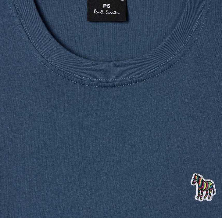 Paul Smith T-Shirt Mens Zebra Logo Tee in Washed Navy