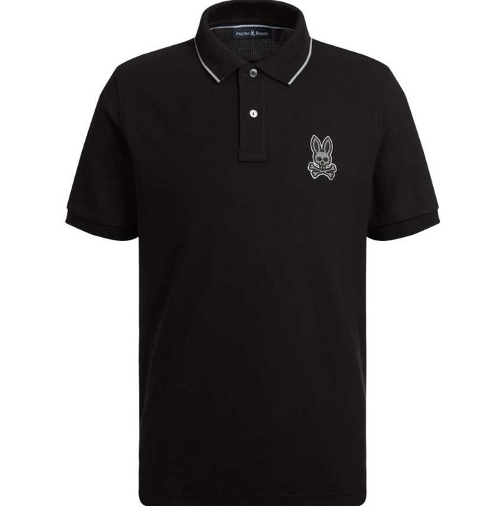 Psycho Bunny Polo Shirt Mens Marlo Pique in Black