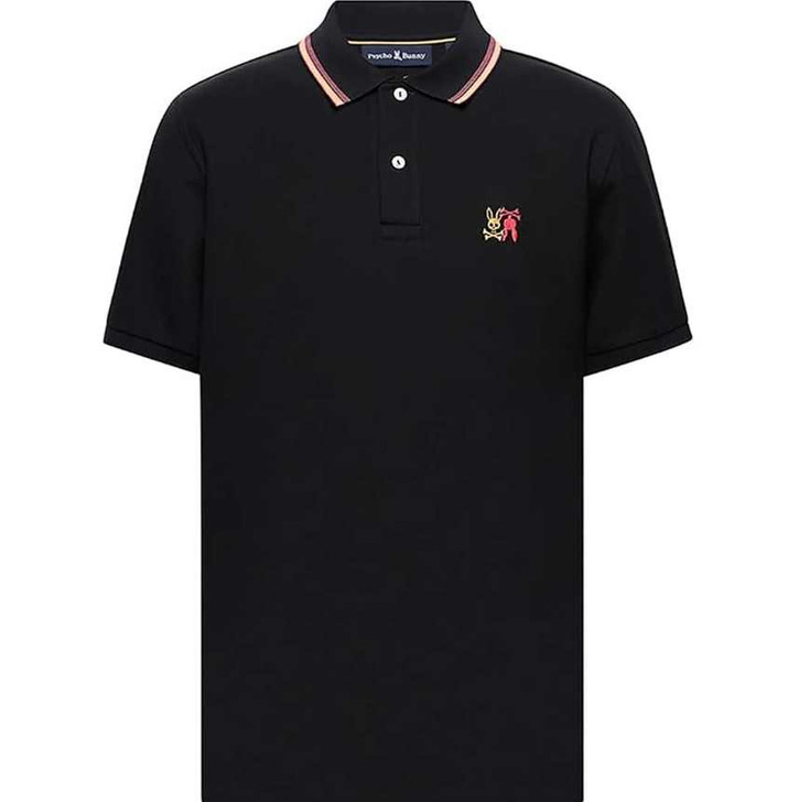 Psycho Bunny Polo Shirt Mens Cedric Pique in Black