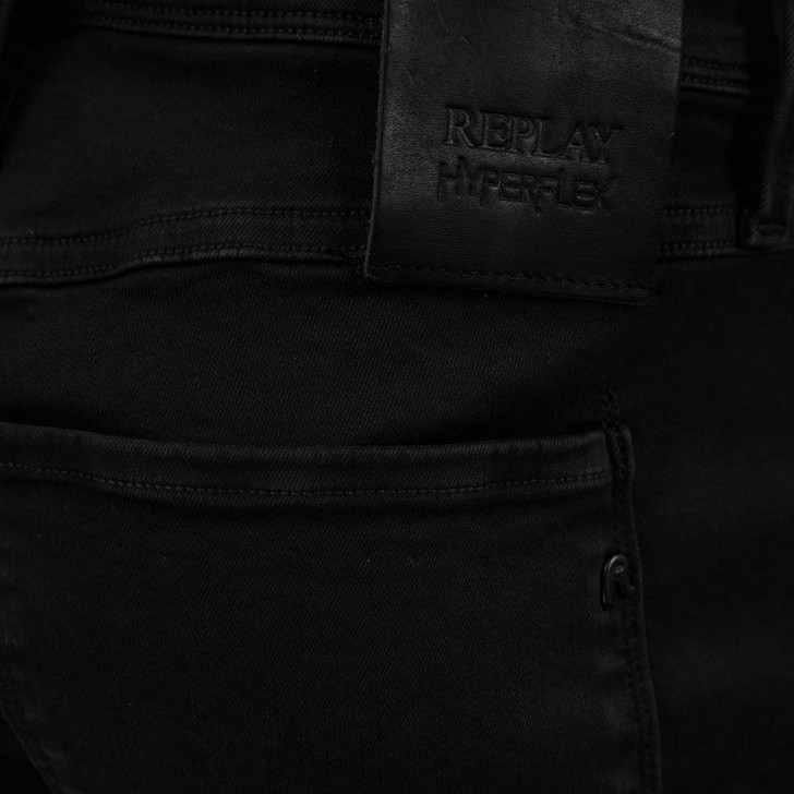 Replay Mens Jeans Anbass Hyperflex Color XLITE in Black