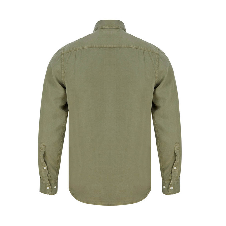 J Lindeberg Tencel Slim Fitted Shirt in Lake Green