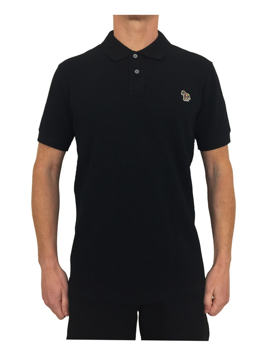 Paul Smith Zebra Badge Regular Fit Short Sleeve Polo Shirt in Black