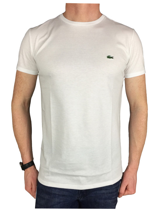 Lacoste Mens S/S Logo Branded T-Shirt in White