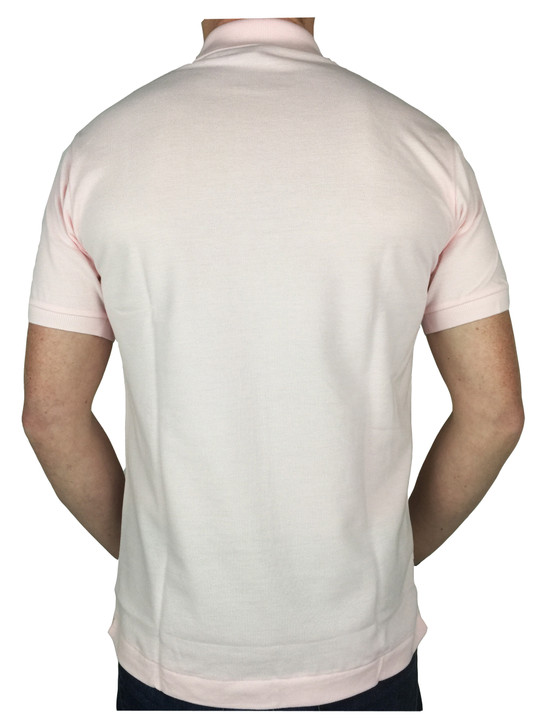 Lacoste Mens S/S Logo Branded Polo Shirt in Flamingo Pink