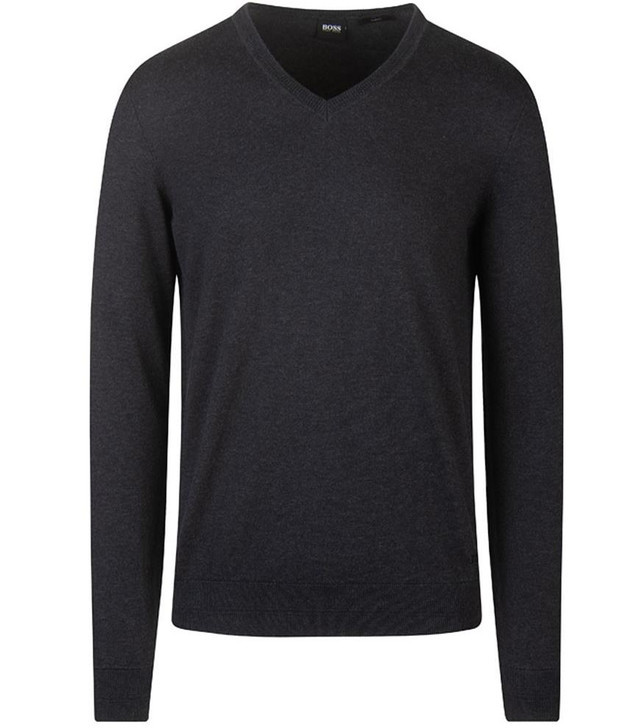 Hugo Boss Kuesviro V Neck Jumper in Dark Grey