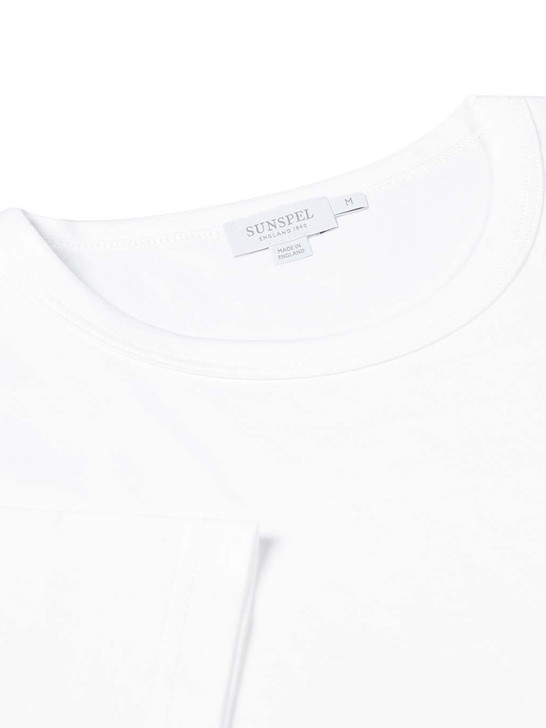 Sunspel Mens Cotton T-Shirt in White