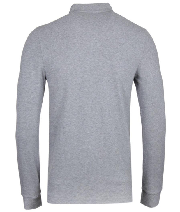 Hugo Boss Passerby Long Sleeve Polo Shirt in Grey Marl