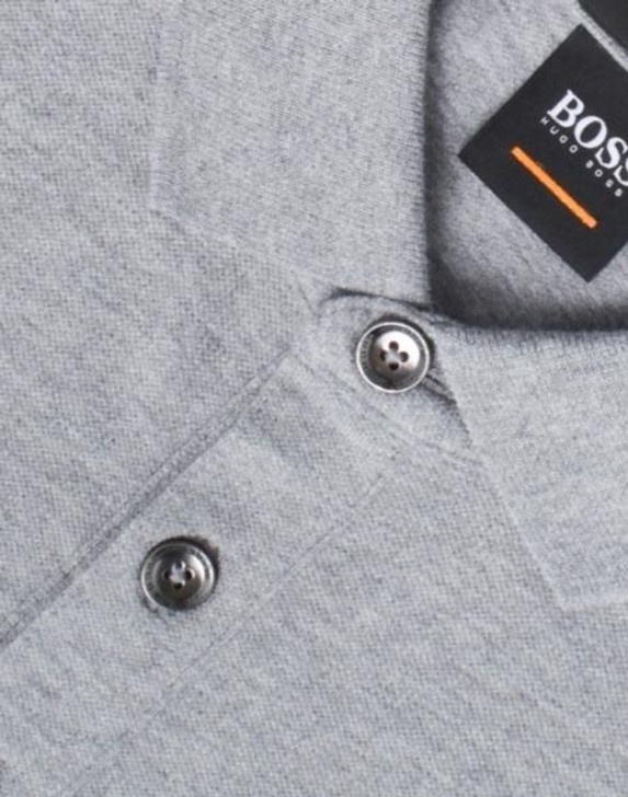 Hugo Boss Passerby Long Sleeve Polo Shirt in Grey Marl