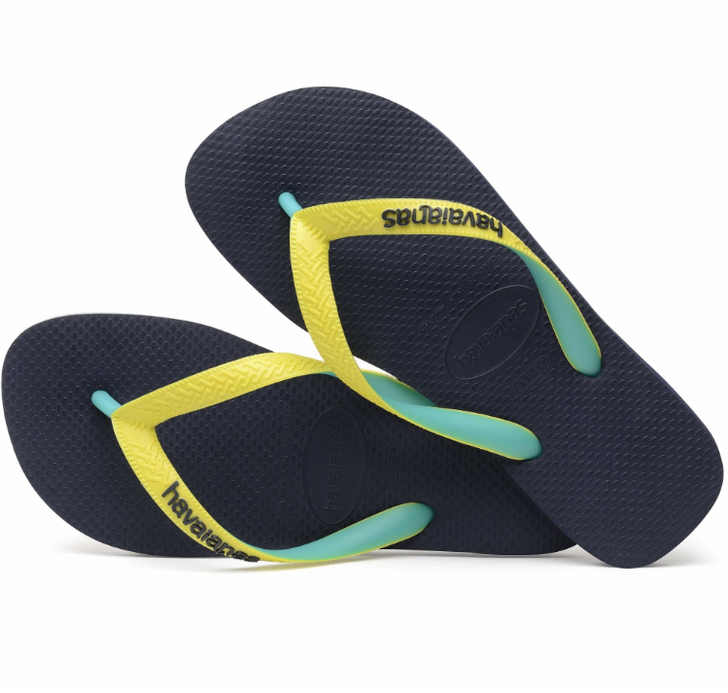neon yellow flip flops